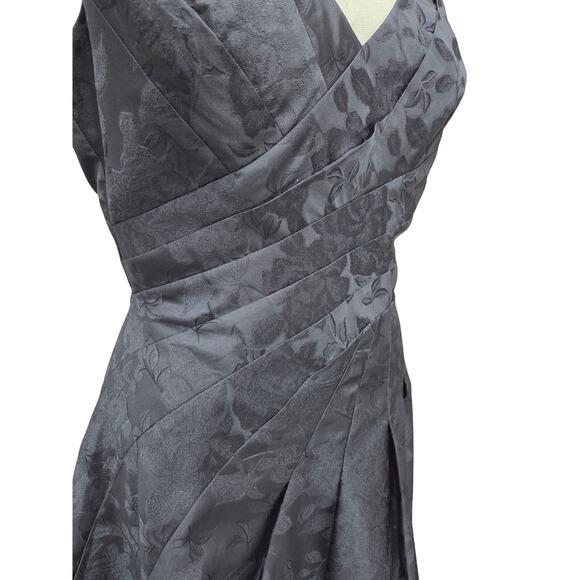 White House Black Market Black Floral Damask Cocktail Dress 14 - Picture 4 of 9